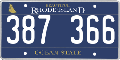 RI license plate 387366