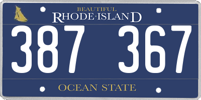 RI license plate 387367