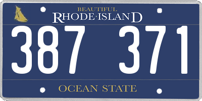 RI license plate 387371