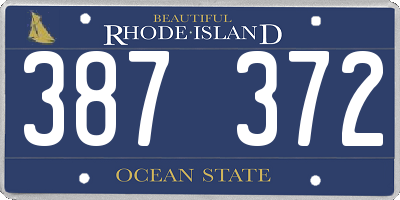 RI license plate 387372