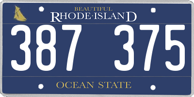 RI license plate 387375