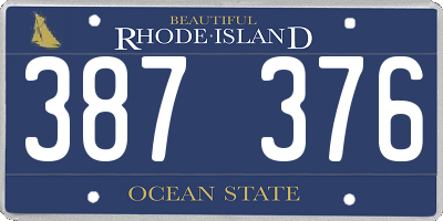 RI license plate 387376