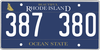RI license plate 387380