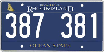 RI license plate 387381