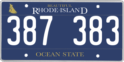RI license plate 387383