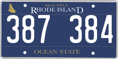 RI license plate 387384