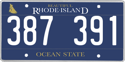 RI license plate 387391