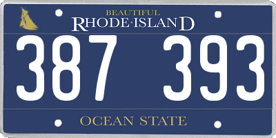 RI license plate 387393