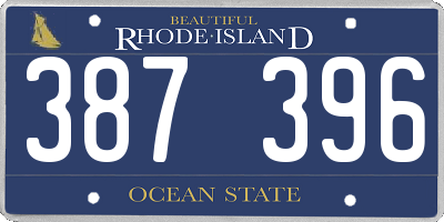 RI license plate 387396