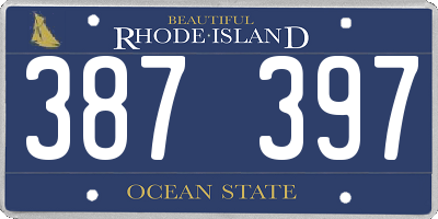 RI license plate 387397
