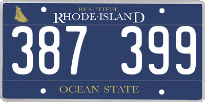 RI license plate 387399