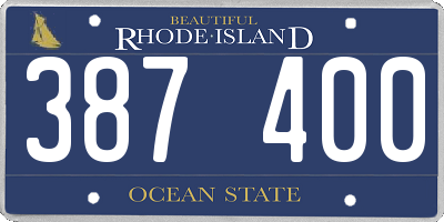 RI license plate 387400