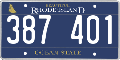RI license plate 387401