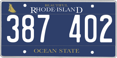RI license plate 387402