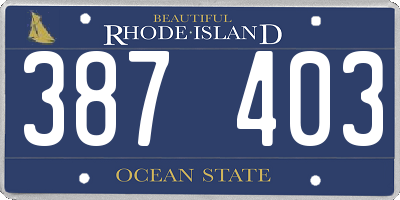 RI license plate 387403