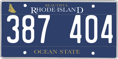 RI license plate 387404