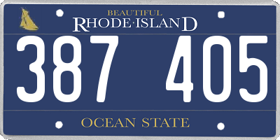 RI license plate 387405
