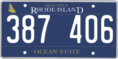 RI license plate 387406