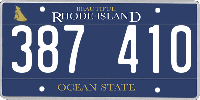 RI license plate 387410