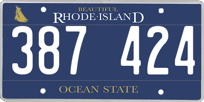 RI license plate 387424