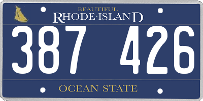 RI license plate 387426