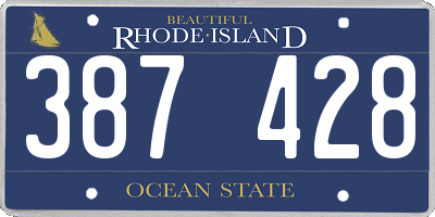 RI license plate 387428