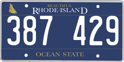 RI license plate 387429