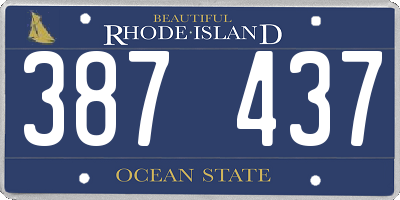 RI license plate 387437