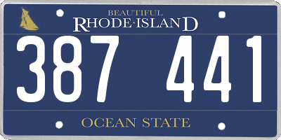RI license plate 387441