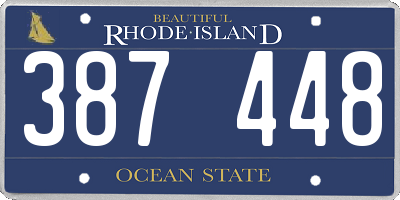 RI license plate 387448