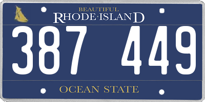 RI license plate 387449