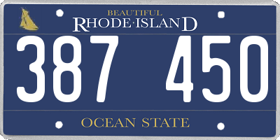 RI license plate 387450