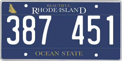 RI license plate 387451