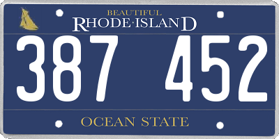 RI license plate 387452