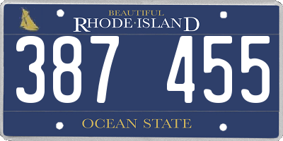 RI license plate 387455