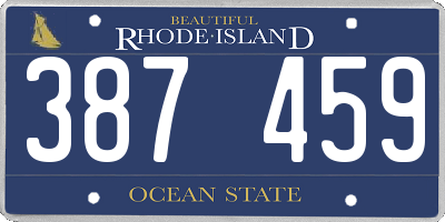 RI license plate 387459