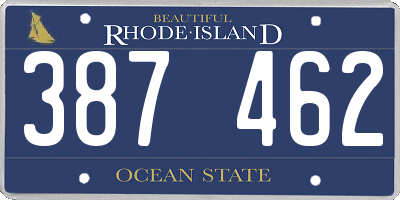 RI license plate 387462