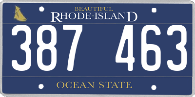 RI license plate 387463