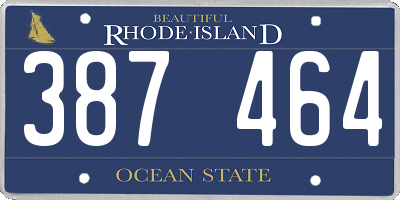 RI license plate 387464
