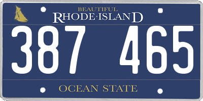 RI license plate 387465