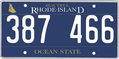 RI license plate 387466