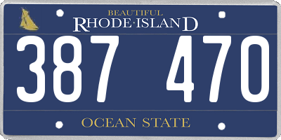 RI license plate 387470