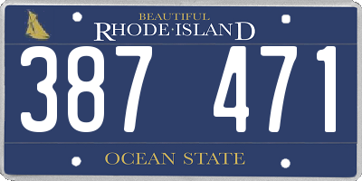 RI license plate 387471