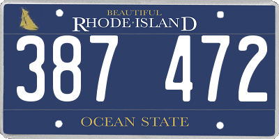 RI license plate 387472