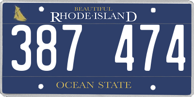 RI license plate 387474