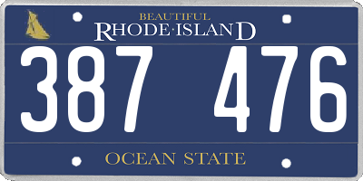 RI license plate 387476