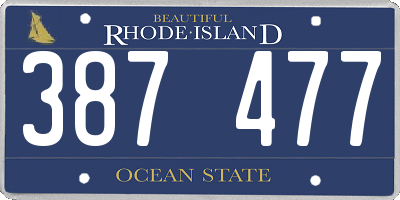 RI license plate 387477