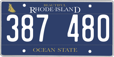 RI license plate 387480