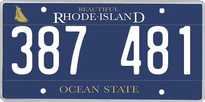 RI license plate 387481