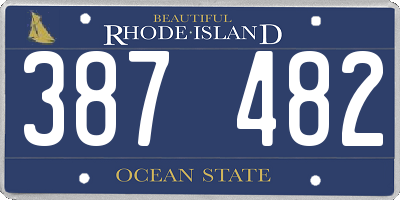 RI license plate 387482